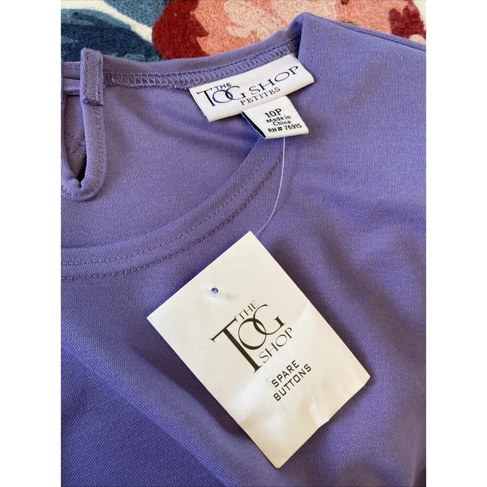NEW The Tog Shop Petites Womens Dress 10P Knit Midi Lilac Purple Vintage 90s - Picture 5 of 12